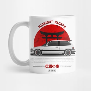 Midnight Racer White EF Hatchback JDM Mug